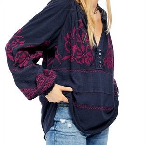 Free People Persuasion Peasant Embroidered Top